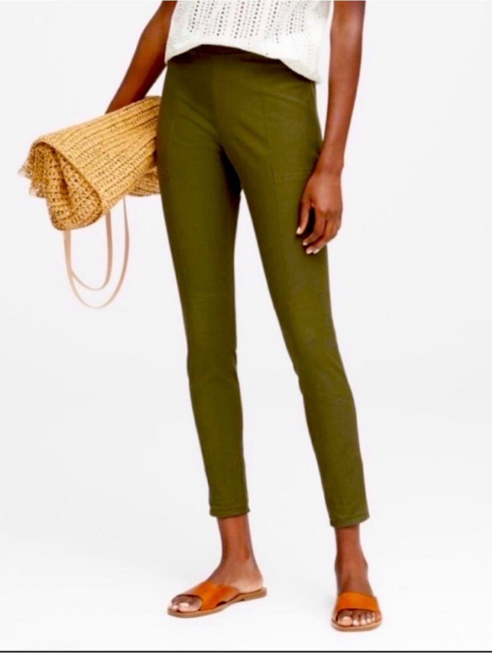 Banana Republic Olive Green Slim Ankle Ponte Pants